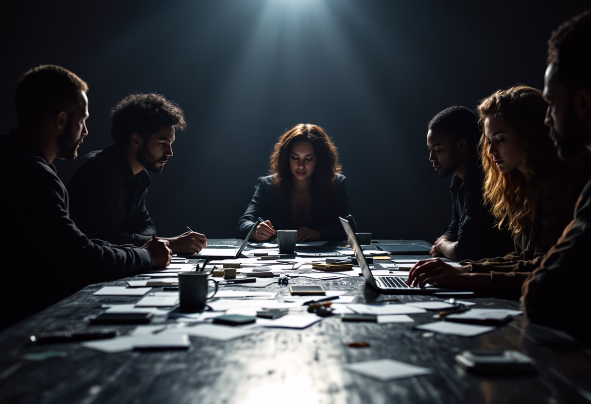 image of a collaborative team meeting (for a ai education tech company)